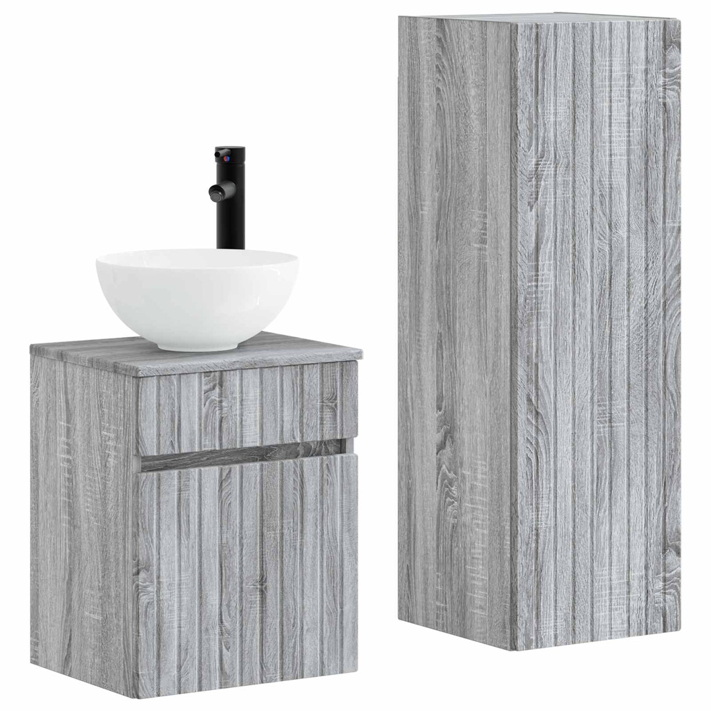 Bathroom Furniture Set 2 pcs Grey Sonoma 33 x 34.5 x 100 cm