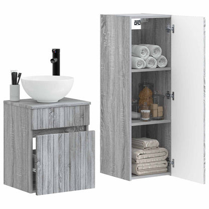 Bathroom Furniture Set 2 pcs Grey Sonoma 33 x 34.5 x 100 cm