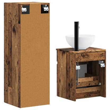 Bathroom Furniture Set 2 pcs Old Wood 33 x 34.5 x 100 cm