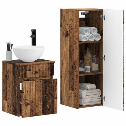 Bathroom Furniture Set 2 pcs Old Wood 33 x 34.5 x 100 cm
