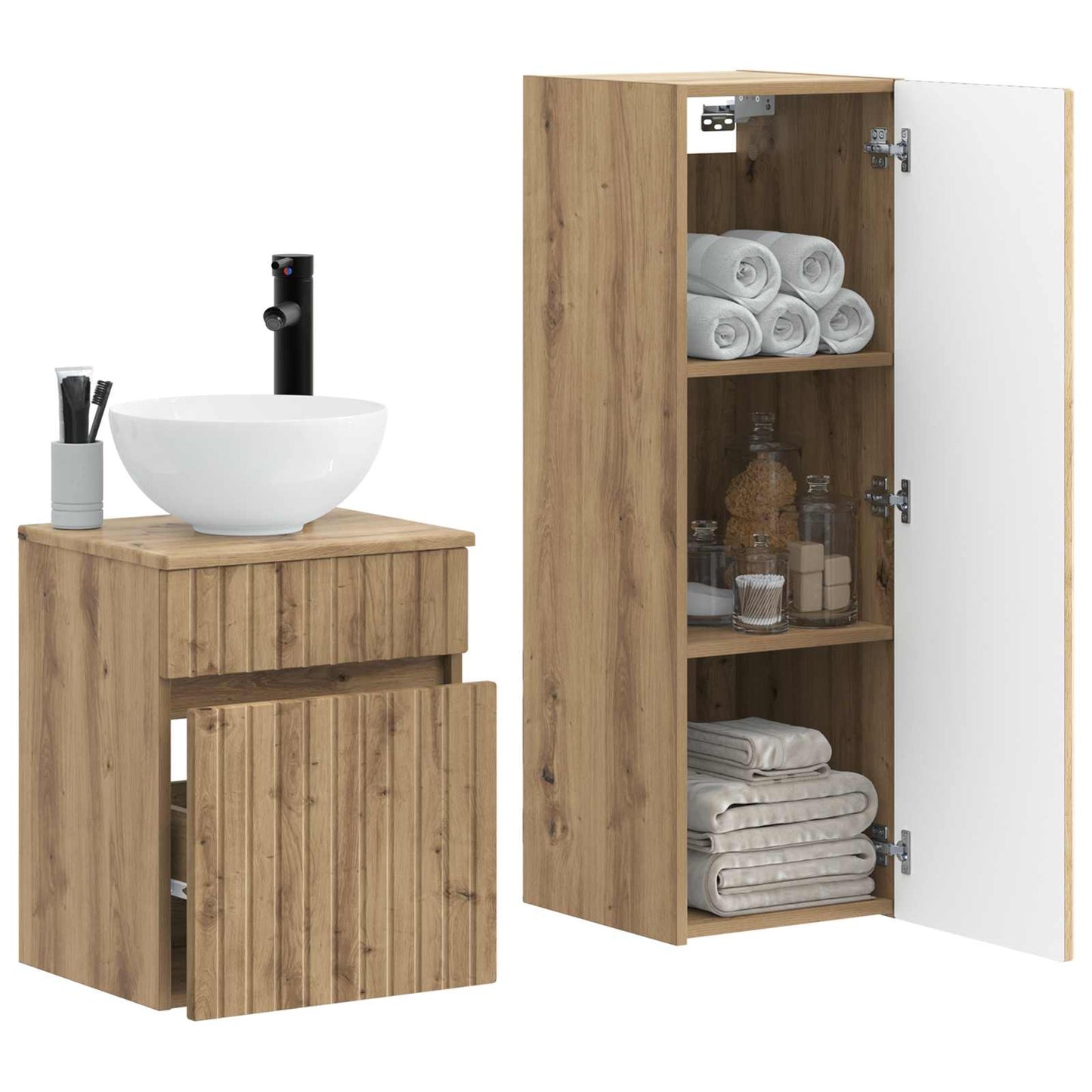 Bathroom Furniture Set 2 pcs Artisan Oak 33 x 34.5 x 100 cm