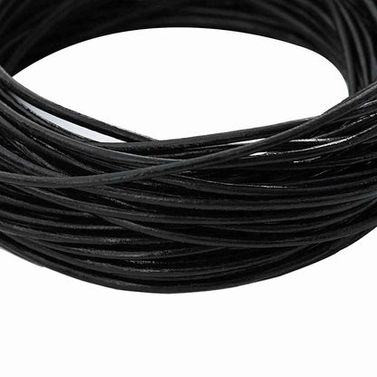 Leather Cord 1 Black Ø1 mm x 5 m Leather