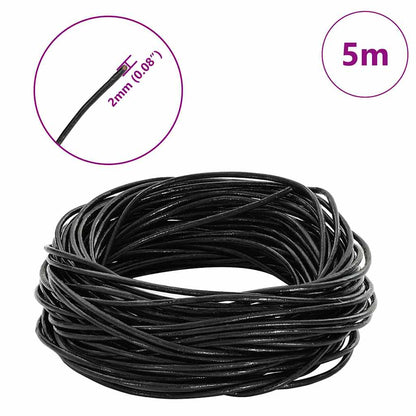 Leather Cord 1 Black Ø2 mm x 5 m Leather