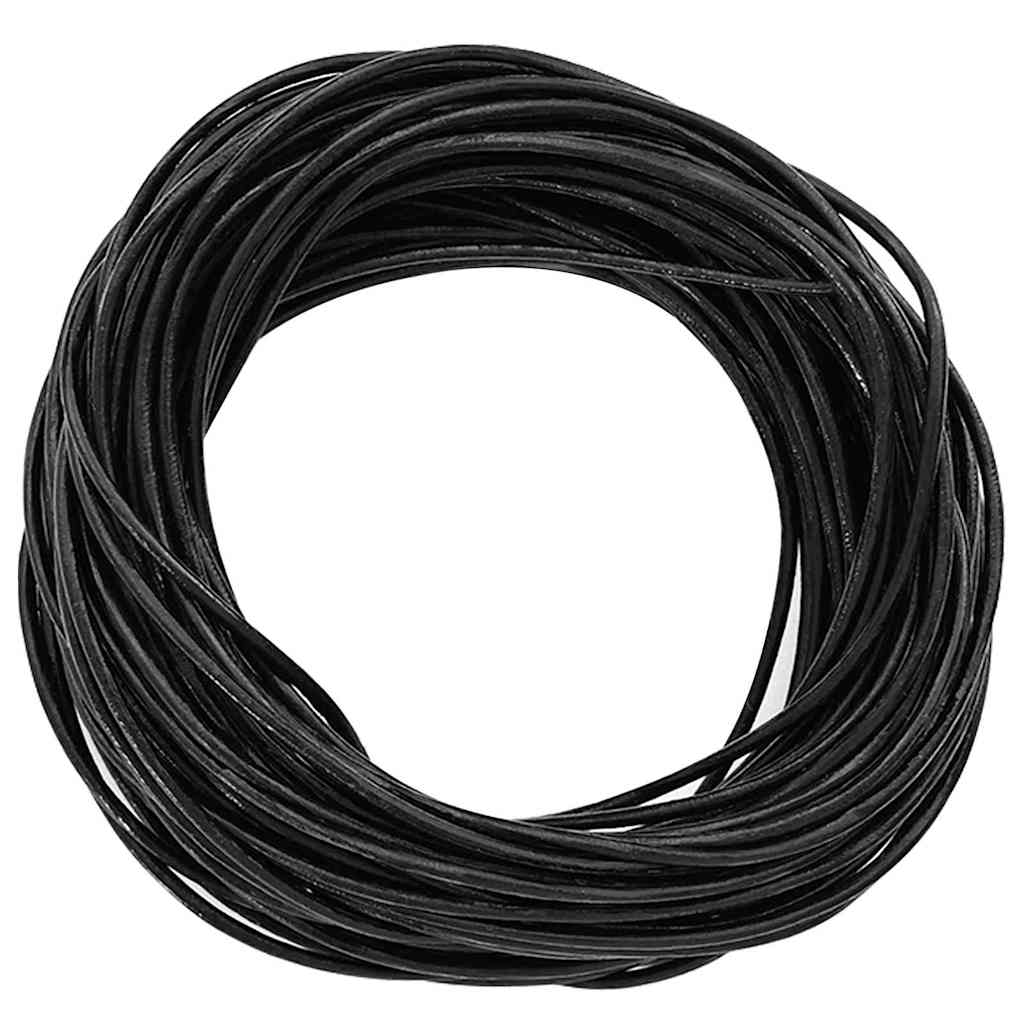 Leather Cord 1 Black Ø2 mm x 10 m Leather