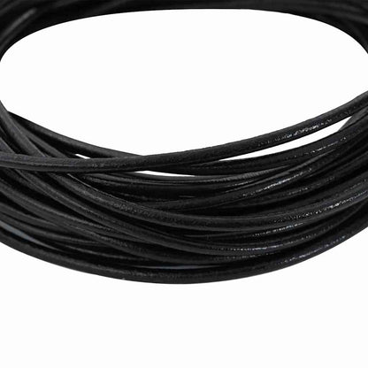 Leather Cord 1 Black Ø2.5 mm x 10 m Leather