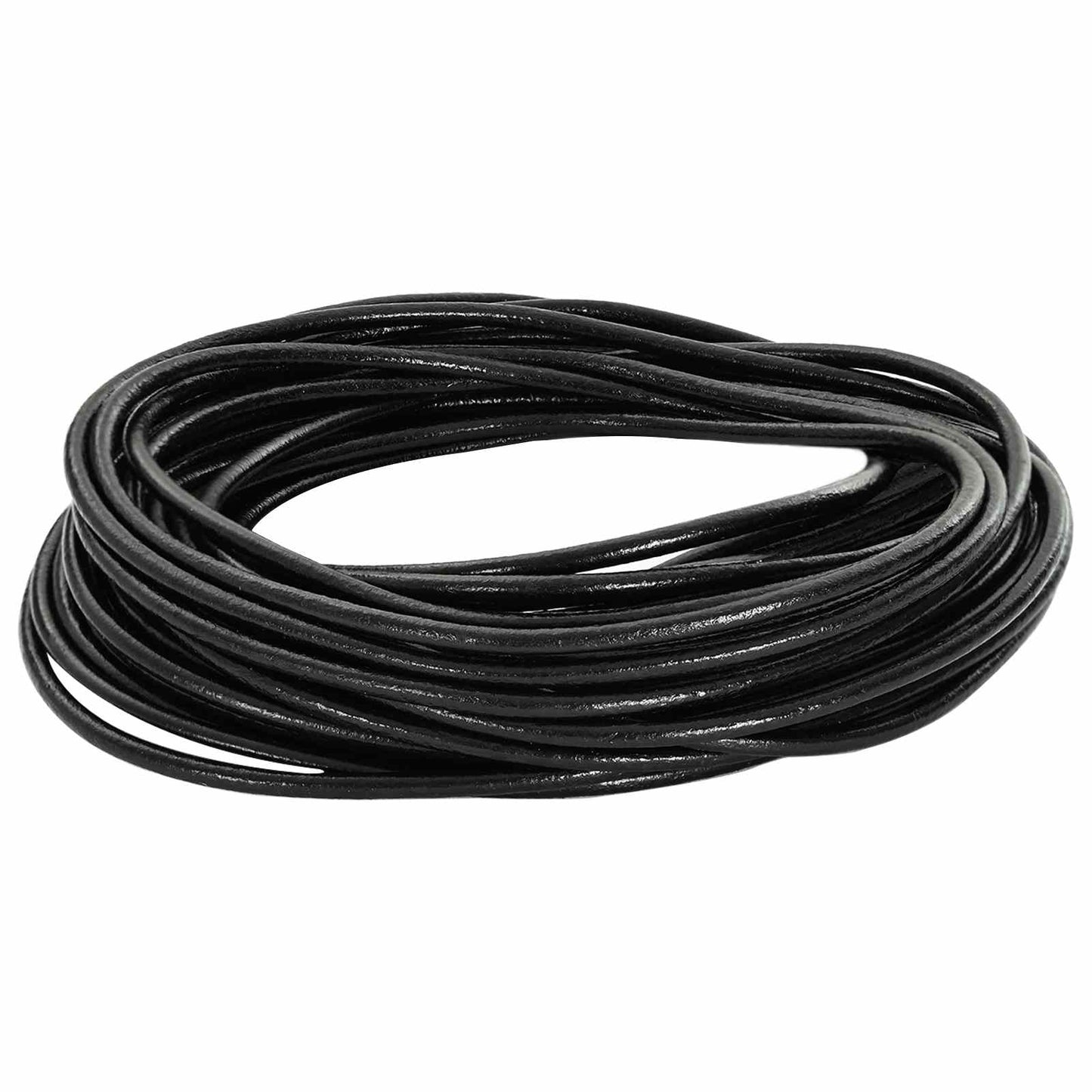 Leather Cord 1 Black Ø2.5 mm x 10 m Leather