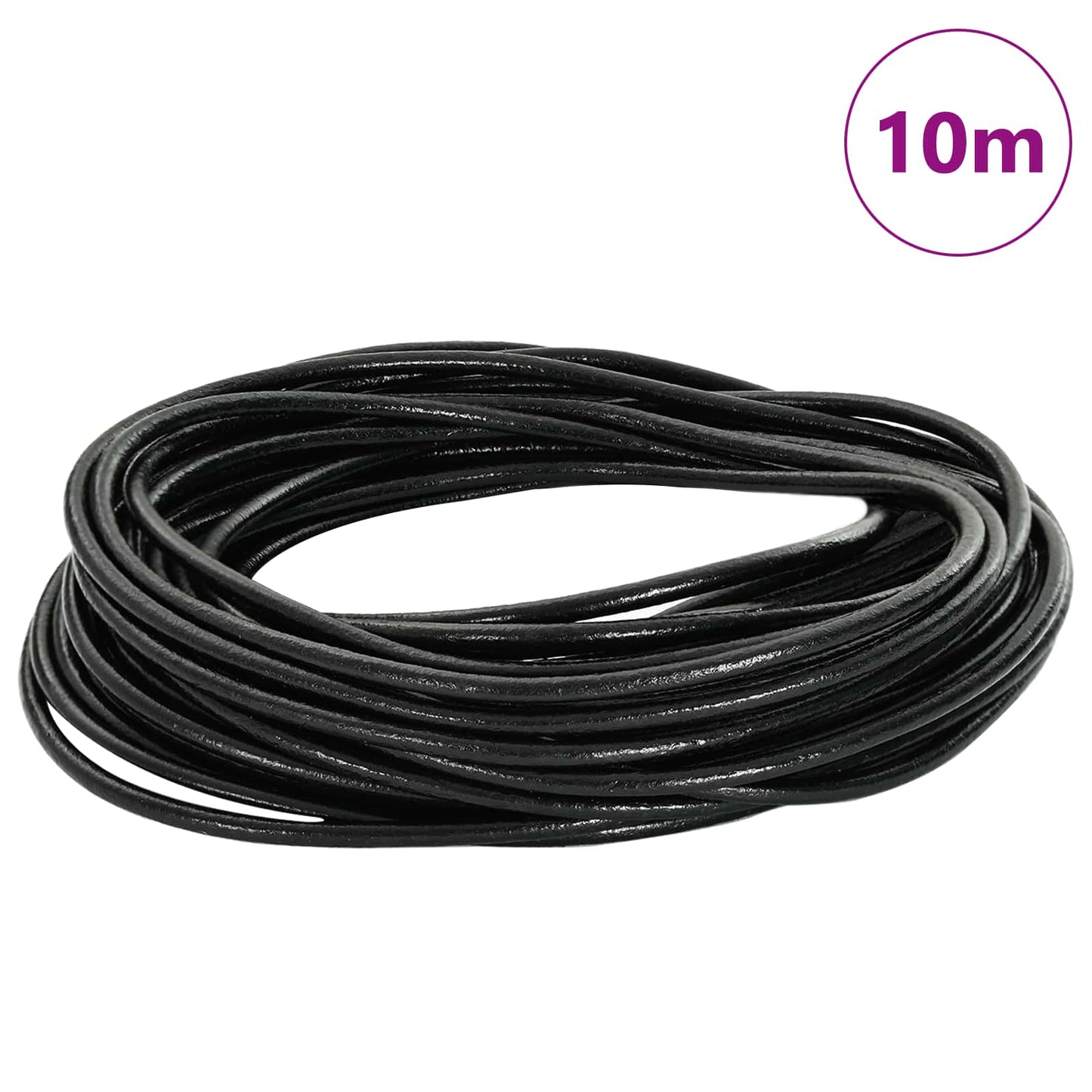 Leather Cord 1 Black Ø2.5 mm x 10 m Leather