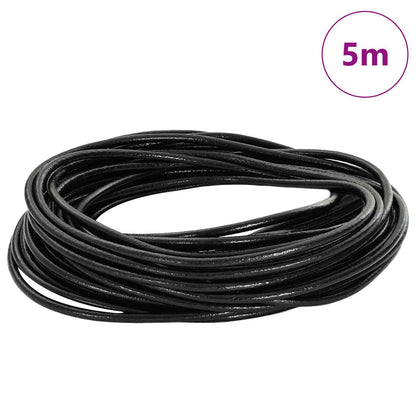 Leather Cord 1 Black Ø3 mm x 5 m Leather