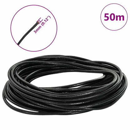 Leather Cord 1 Black Ø3 mm x 50 m Leather