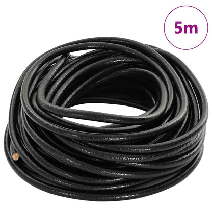 Leather Cord 1 Black Ø4 mm x 5 m Leather