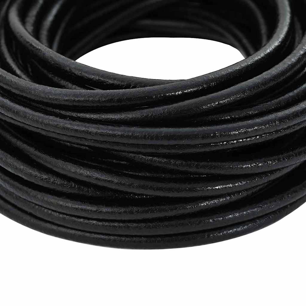 Leather Cord 1 Black Ø5 mm x 5 m Leather