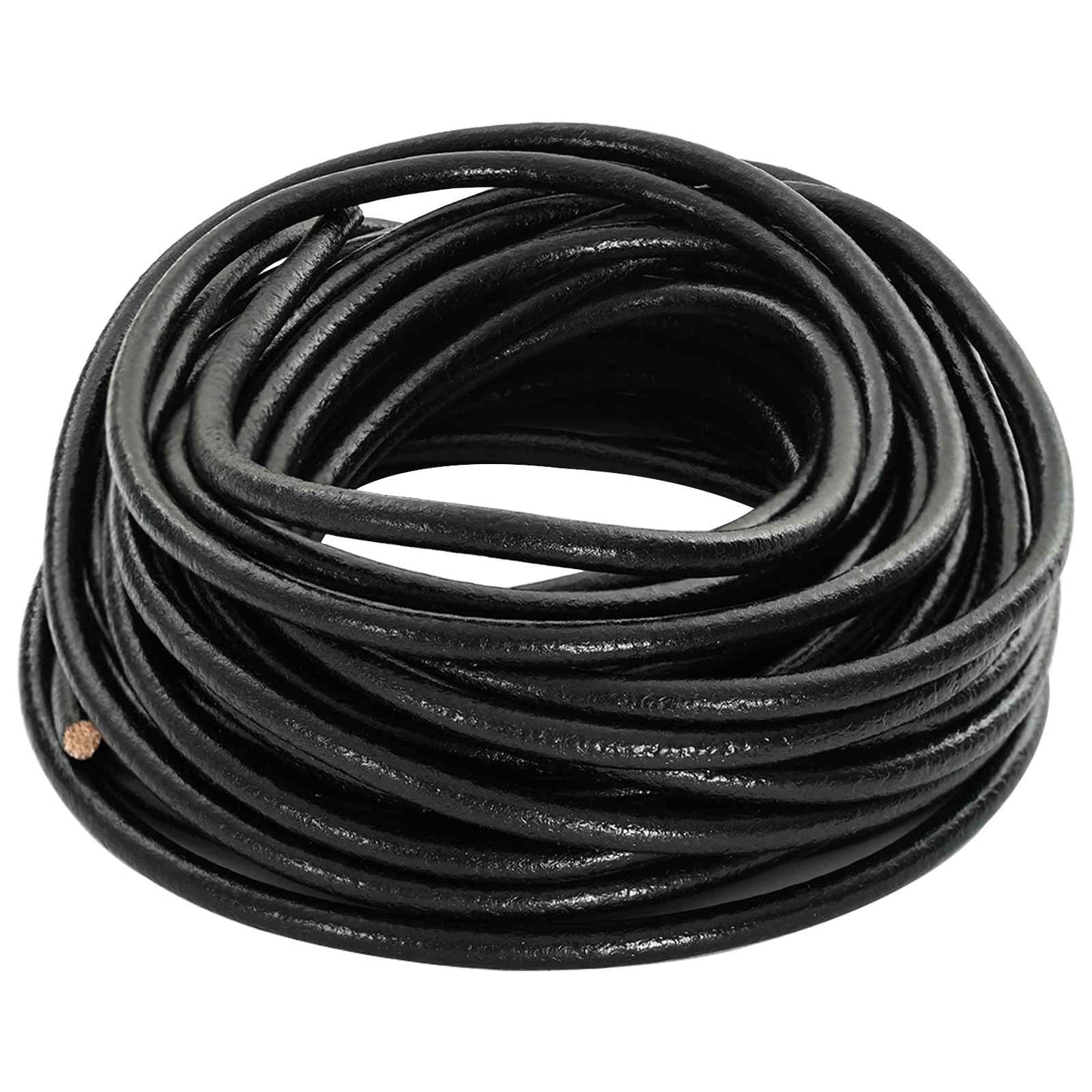Leather Cord 1 Black Ø5 mm x 5 m Leather