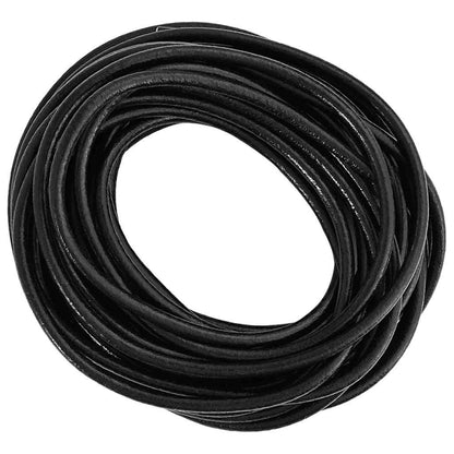 Leather Cord 1 Black Ø5 mm x 5 m Leather