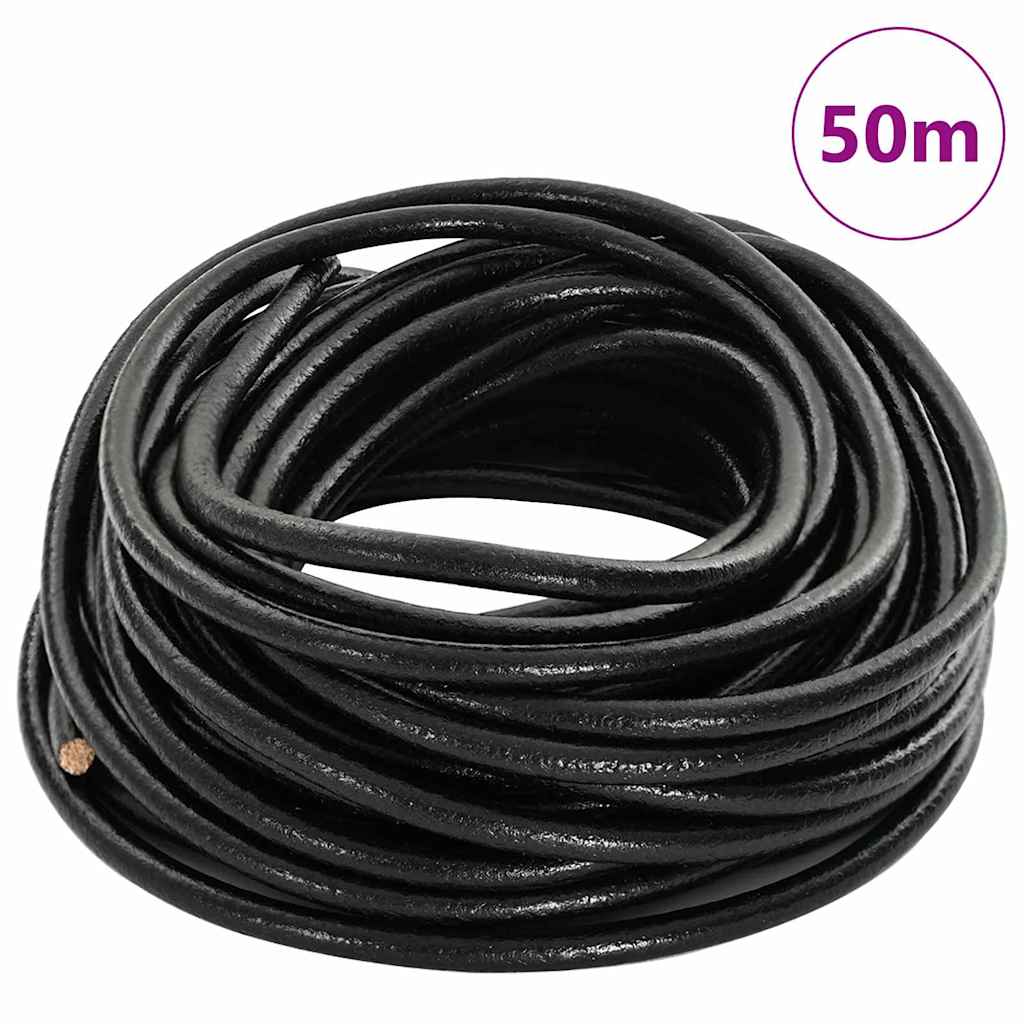 Leather Cord 1 Black Ø5 mm x 50 m Leather