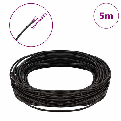 Leather Cord 1 Dark Brown Ø1 mm x 5 m Leather