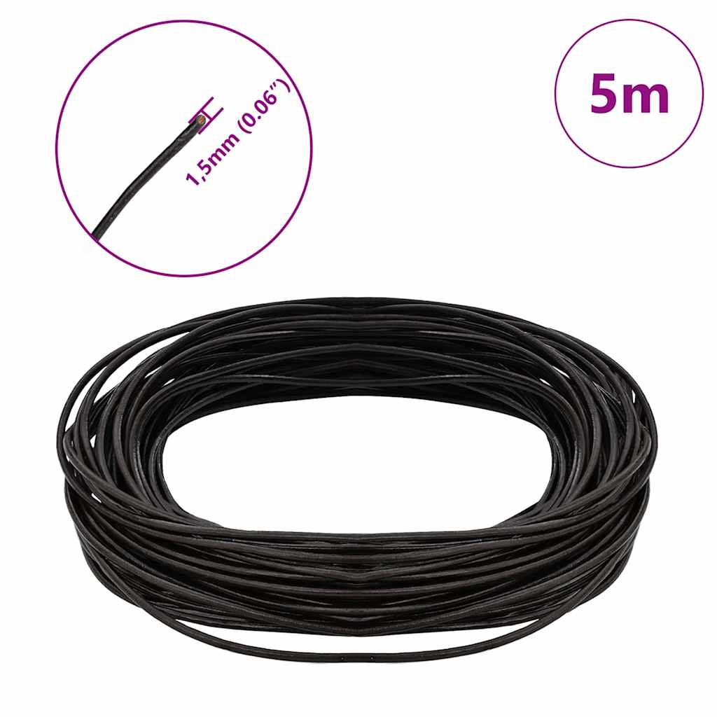 Leather Cord 1 Dark Brown Ø1.5 mm x 5 m Leather