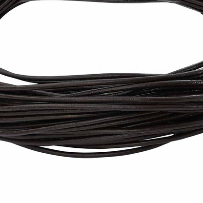 Leather Cord 1 Dark Brown Ø2 mm x 50 m Leather
