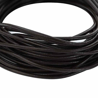 Leather Cord 1 Dark Brown Ø3 mm x 5 m Leather