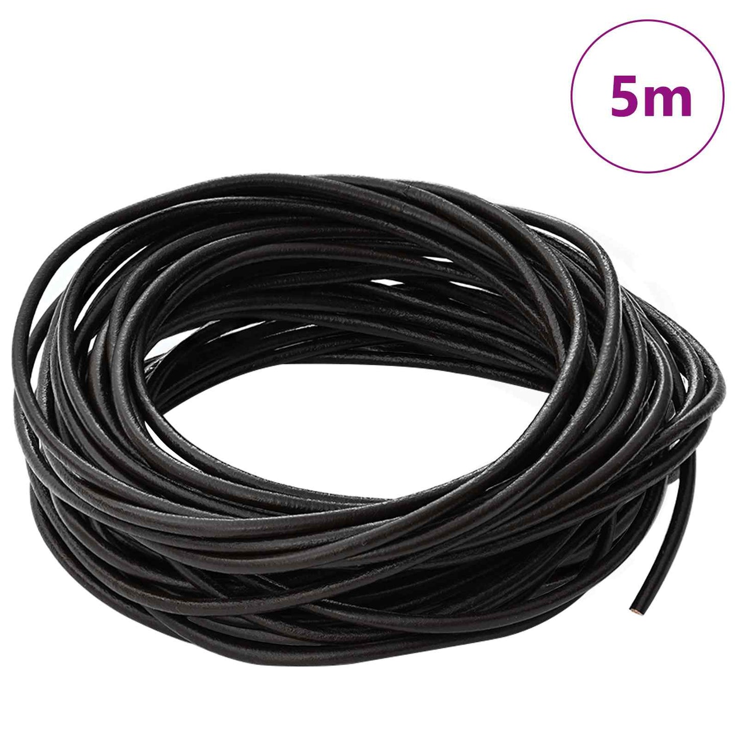 Leather Cord 1 Dark Brown Ø3 mm x 5 m Leather