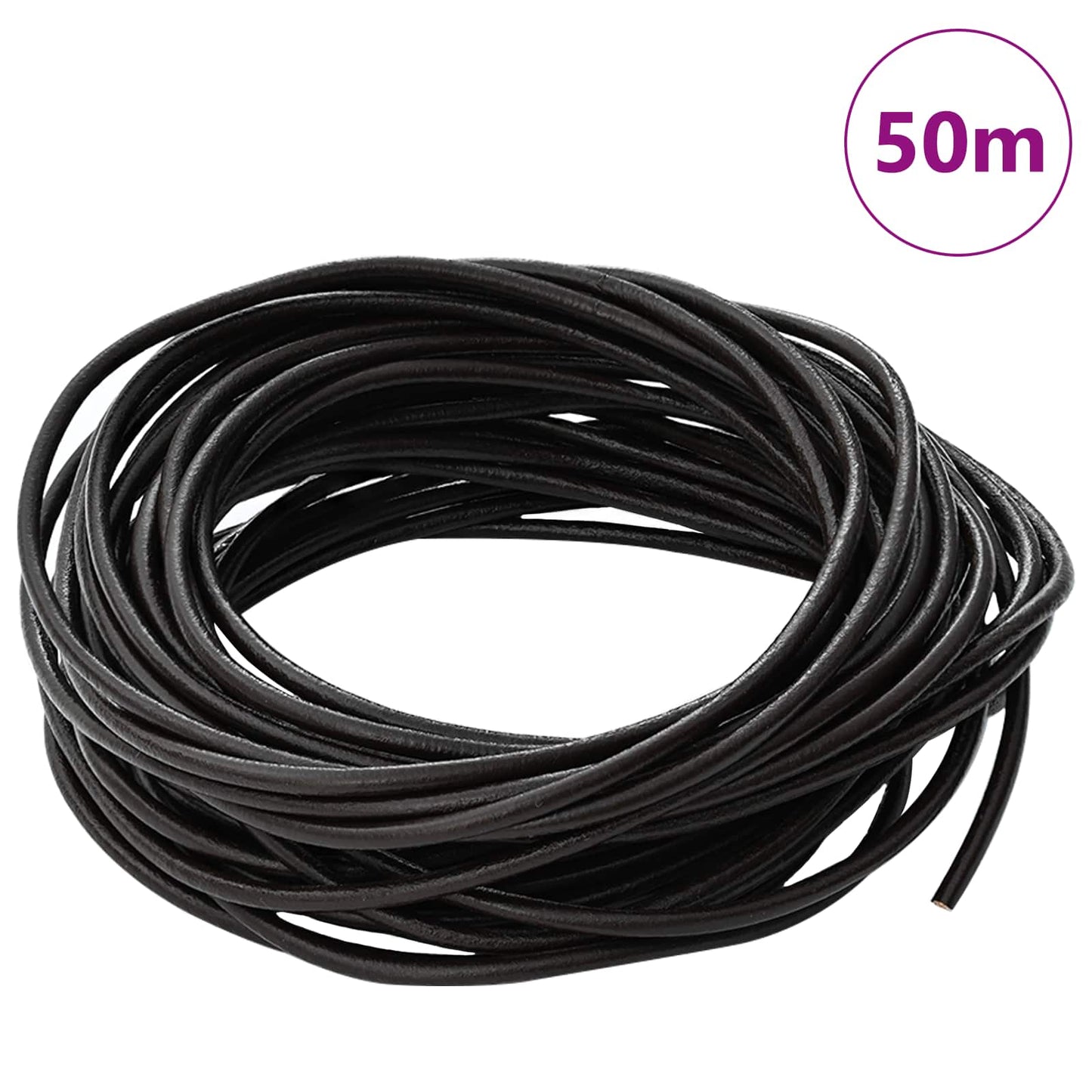 Leather Cord 1 Dark Brown Ø3 mm x 50 m Leather