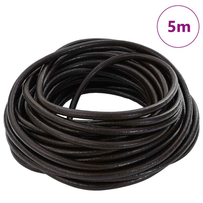 Leather Cord 1 Dark Brown Ø4 mm x 5 m Leather