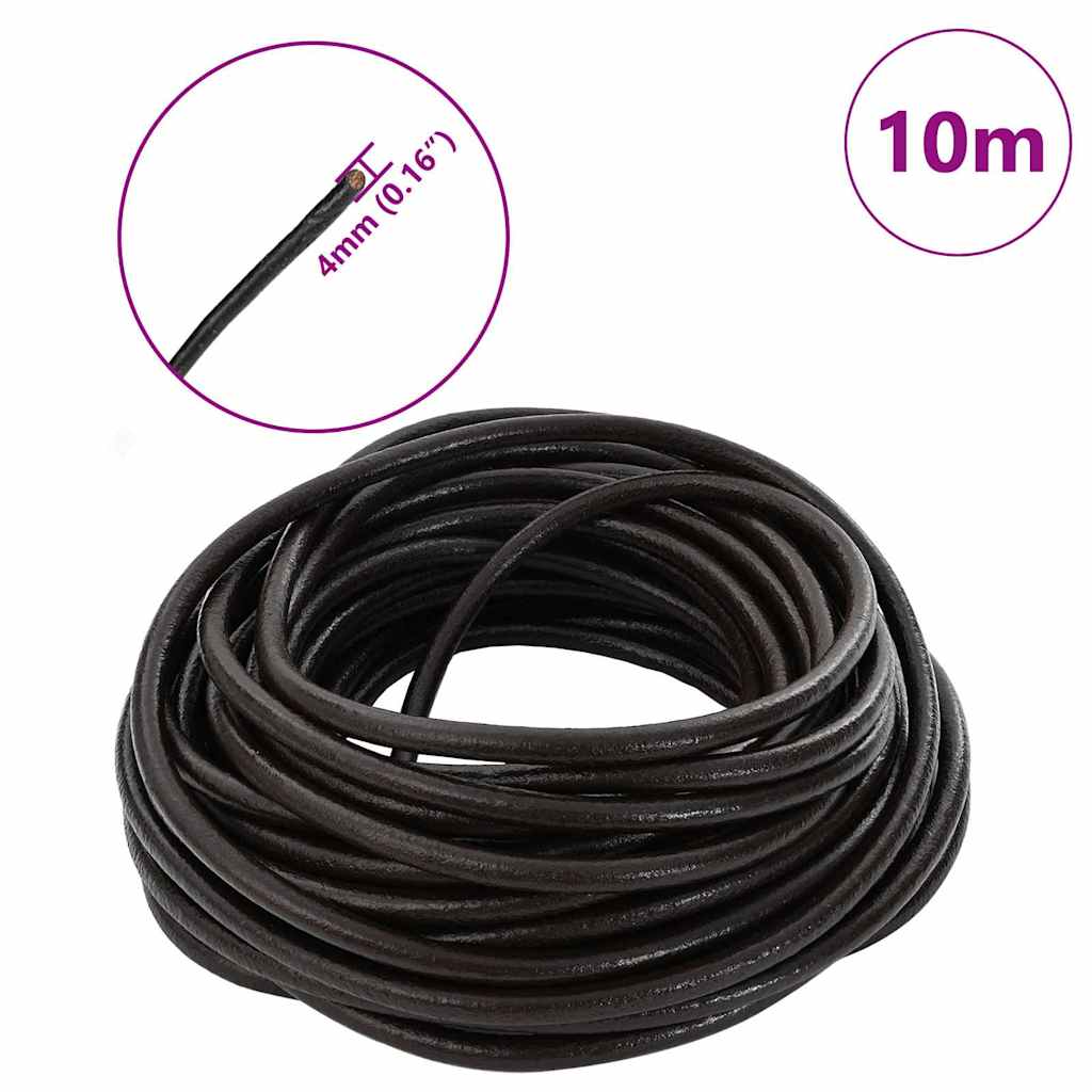 Leather Cord 1 Dark Brown Ø4 mm x 10 m Leather