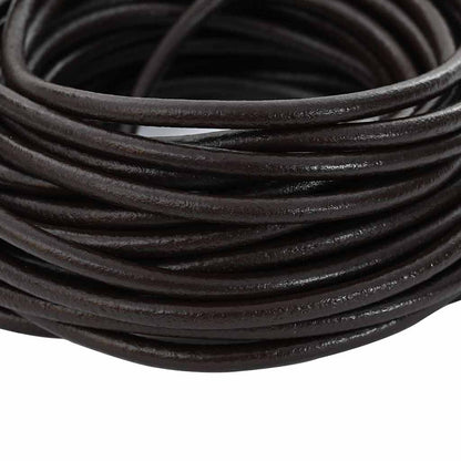 Leather Cord 1 Dark Brown Ø5 mm x 10 m Leather