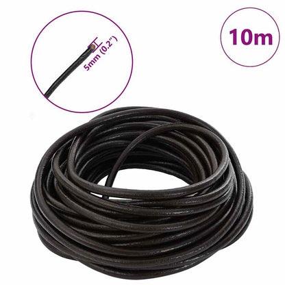 Leather Cord 1 Dark Brown Ø5 mm x 10 m Leather