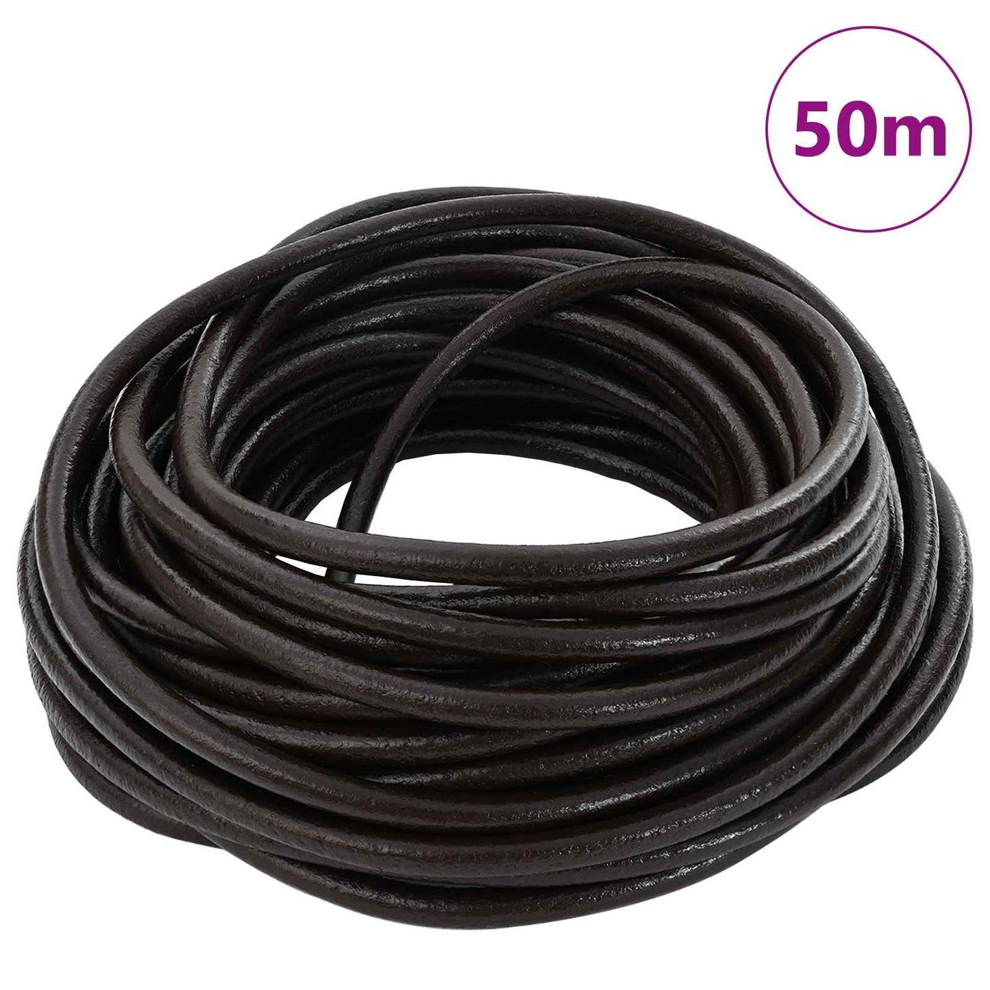 Leather Cord 1 Dark Brown Ø5 mm x 50 m Leather