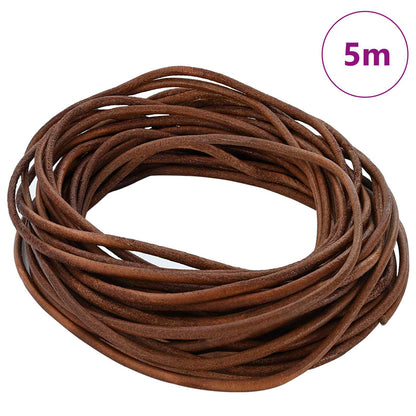 Leather Cord 1 Light Brown Ø3 mm x 5 m Leather