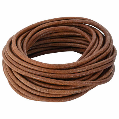 Leather Cord 1 Light Brown Ø5 mm x 50 m Leather