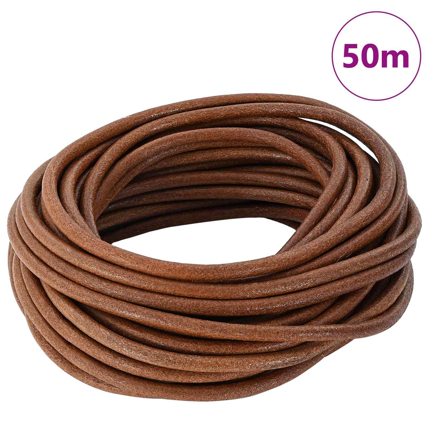 Leather Cord 1 Light Brown Ø5 mm x 50 m Leather