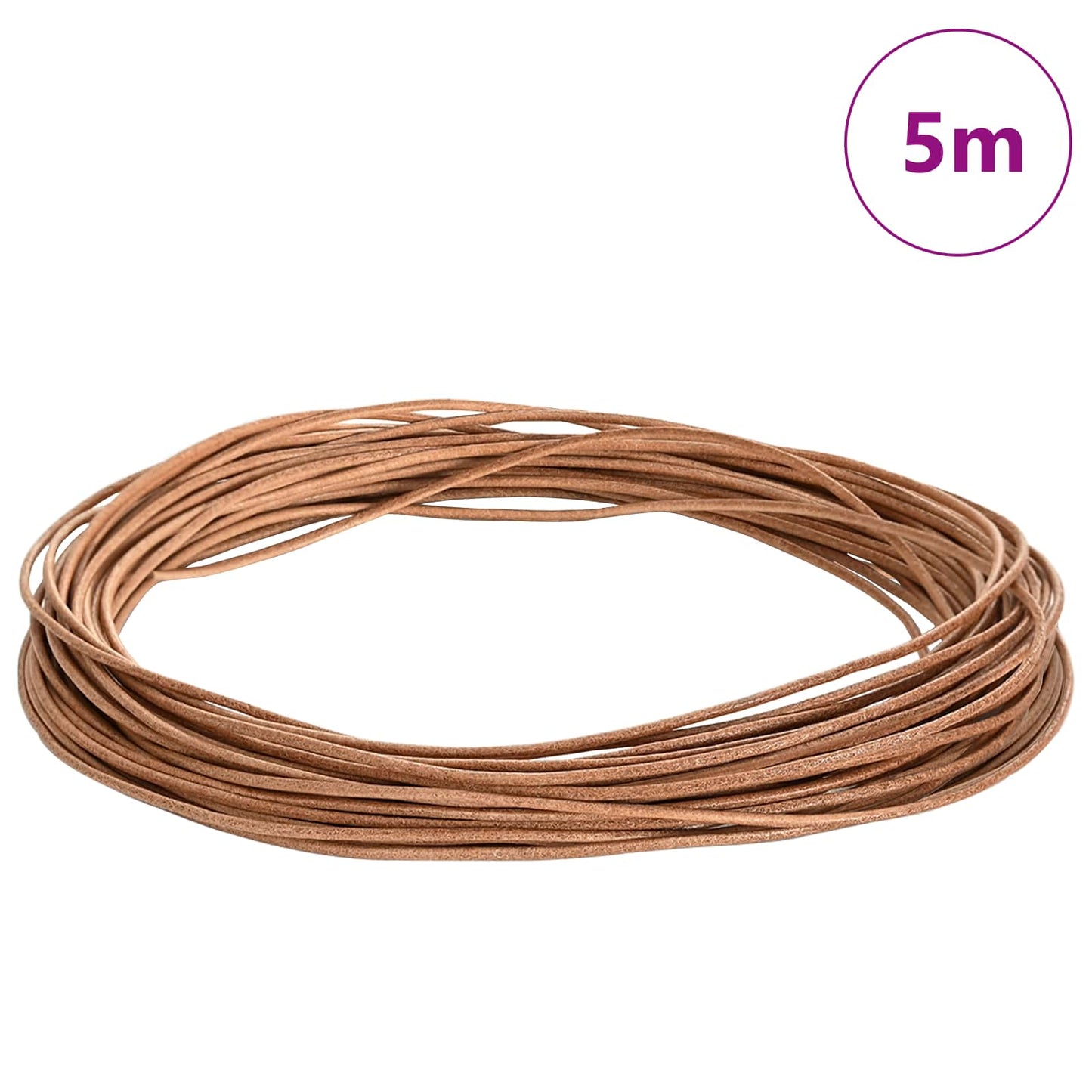 Leather Cord 1 Brown Ø1.5 mm x 5 m Leather