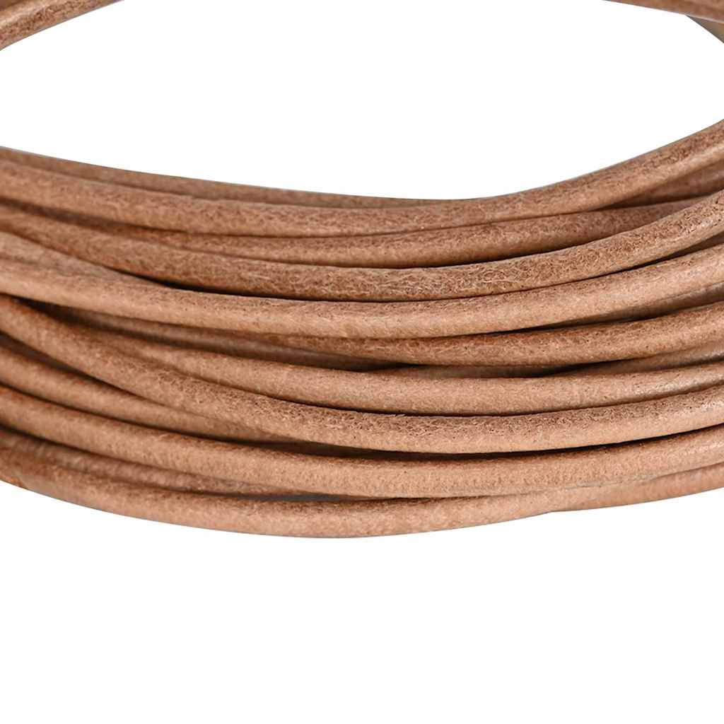 Leather Cord 1 Brown Ø2.5 mm x 5 m Leather