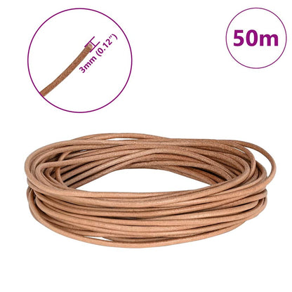 Leather Cord 1 Brown Ø3 mm x 50 m Leather