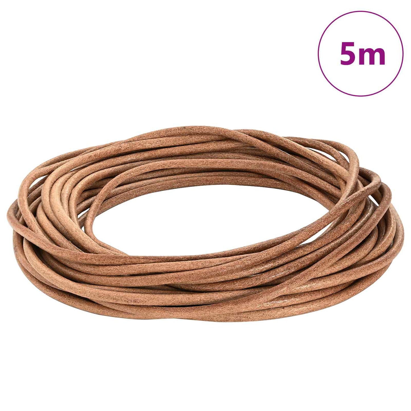 Leather Cord 1 Brown Ø4 mm x 5 m Leather