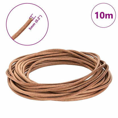 Leather Cord 1 Brown Ø5 mm x 10 m Leather