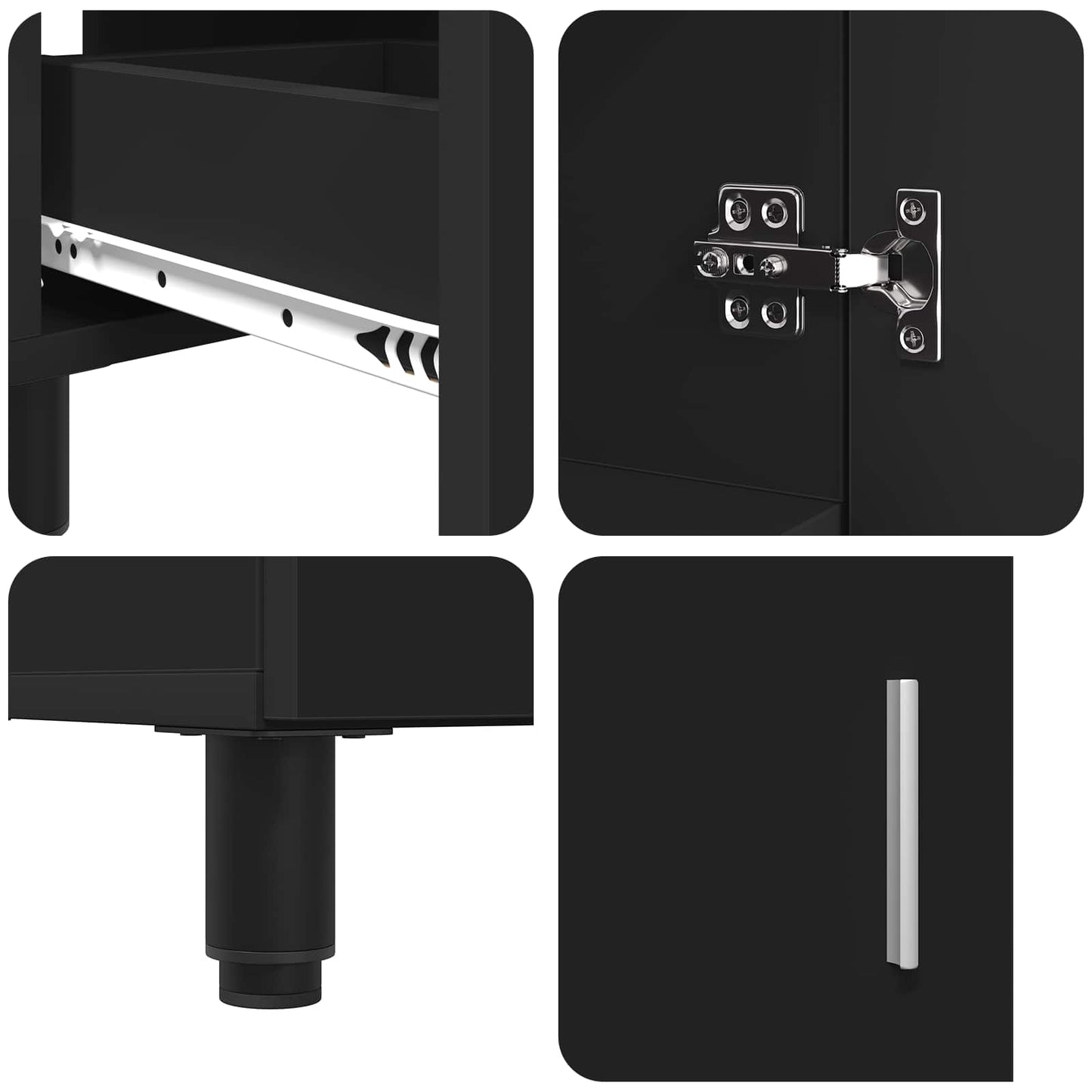 Bathroom Vanity Unit Black 60 x 35 x 60 cm Engineered Wood