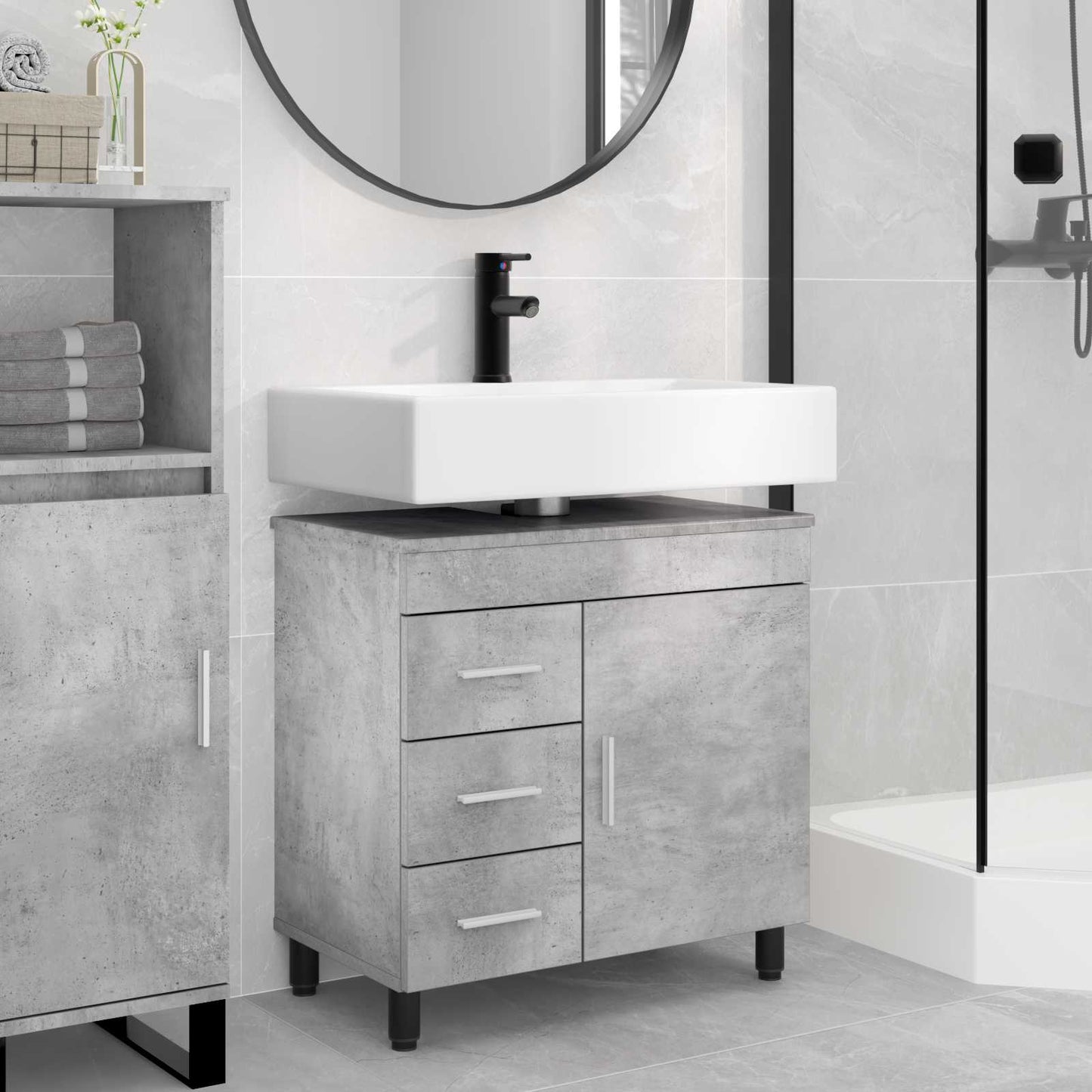Bathroom Vanity Unit Concrete Grey 60 x 35 x 60 cm