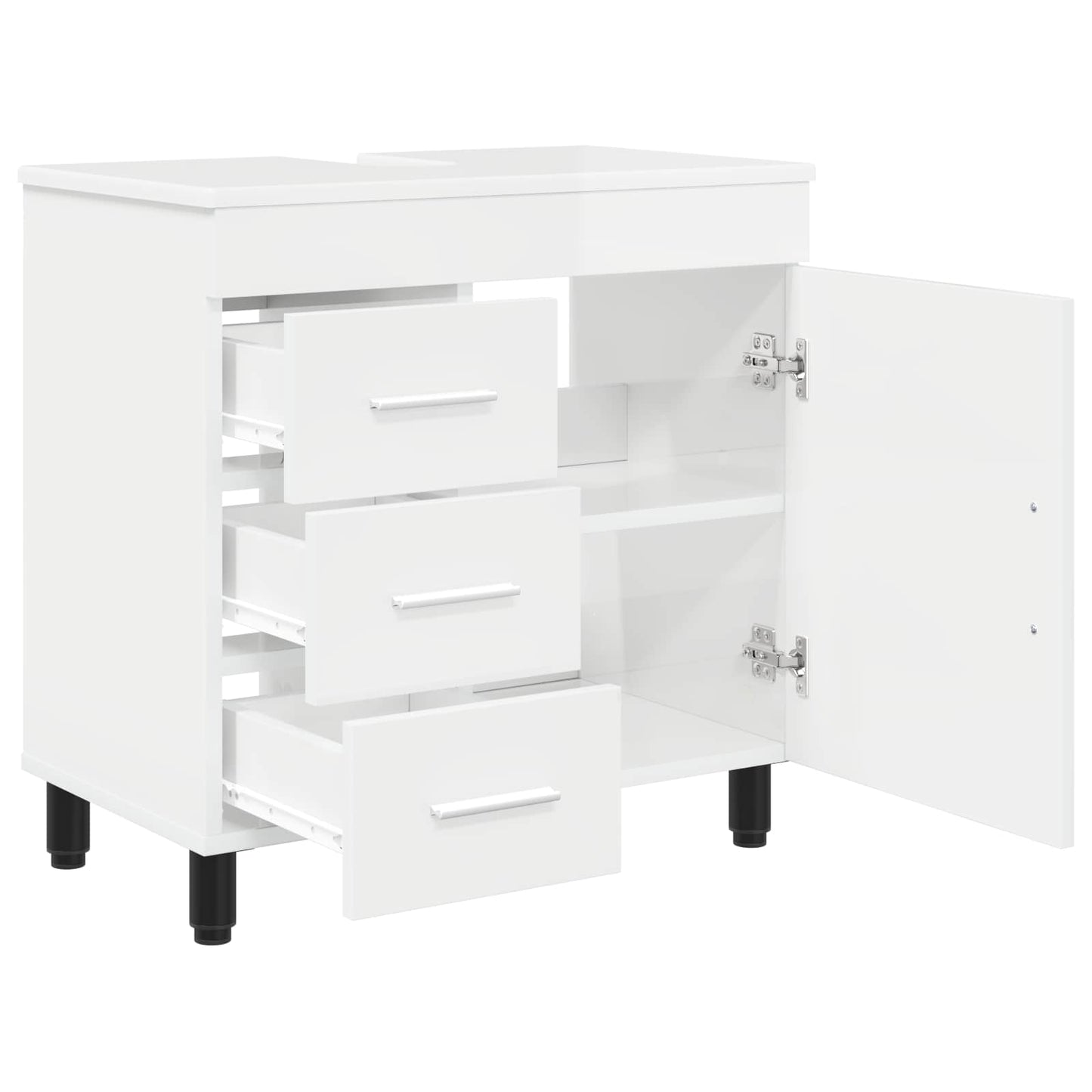Bathroom Vanity Unit High Gloss White 60 x 35 x 60 cm