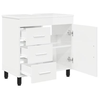 Bathroom Vanity Unit High Gloss White 60 x 35 x 60 cm