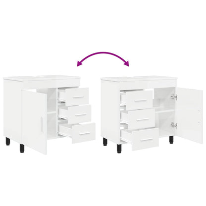 Bathroom Vanity Unit High Gloss White 60 x 35 x 60 cm