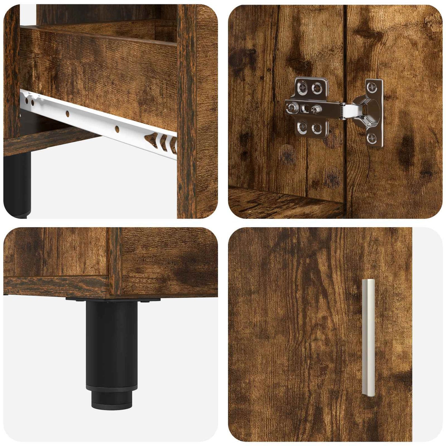 Bathroom Vanity Unit Smoked Oak 60 x 35 x 60 cm Engineered Wood