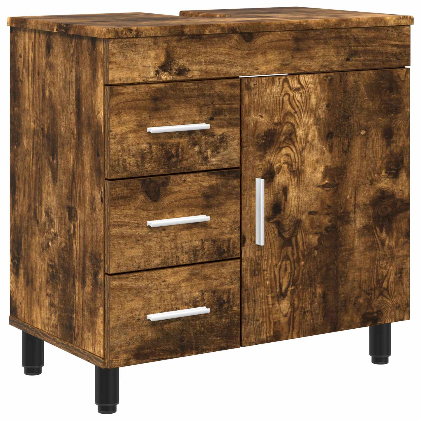 Bathroom Vanity Unit Smoked Oak 60 x 35 x 60 cm Engineered Wood