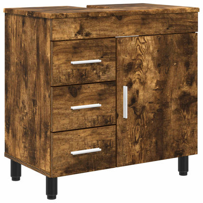 Bathroom Vanity Unit Smoked Oak 60 x 35 x 60 cm Engineered Wood