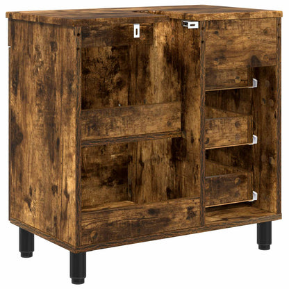 Bathroom Vanity Unit Smoked Oak 60 x 35 x 60 cm Engineered Wood