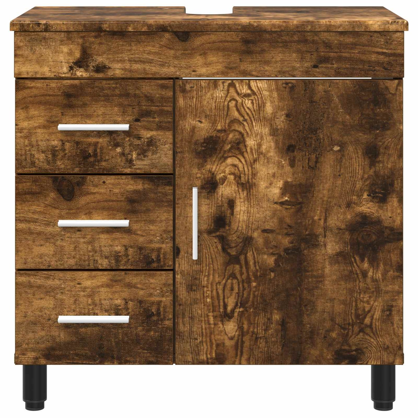 Bathroom Vanity Unit Smoked Oak 60 x 35 x 60 cm Engineered Wood