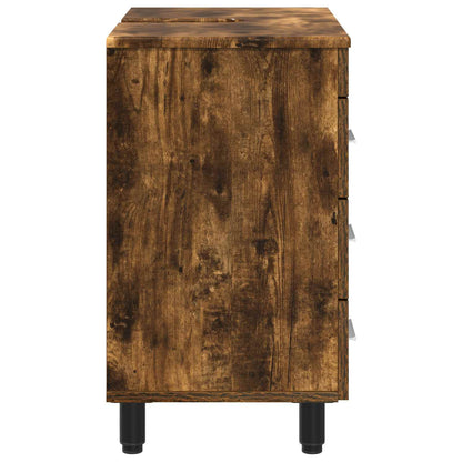 Bathroom Vanity Unit Smoked Oak 60 x 35 x 60 cm Engineered Wood