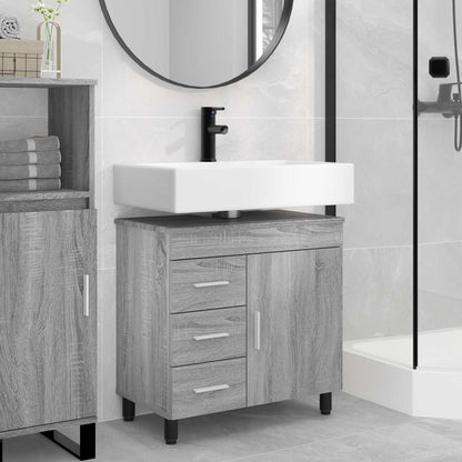 Bathroom Vanity Unit Grey Sonoma 60 x 35 x 60 cm