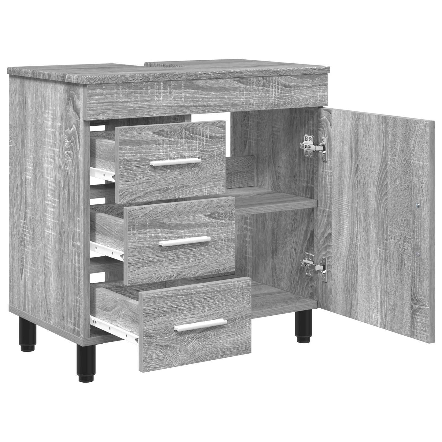 Bathroom Vanity Unit Grey Sonoma 60 x 35 x 60 cm